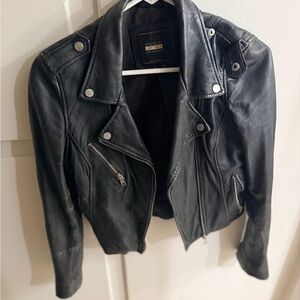 Zara Black Leather Moto Jacket